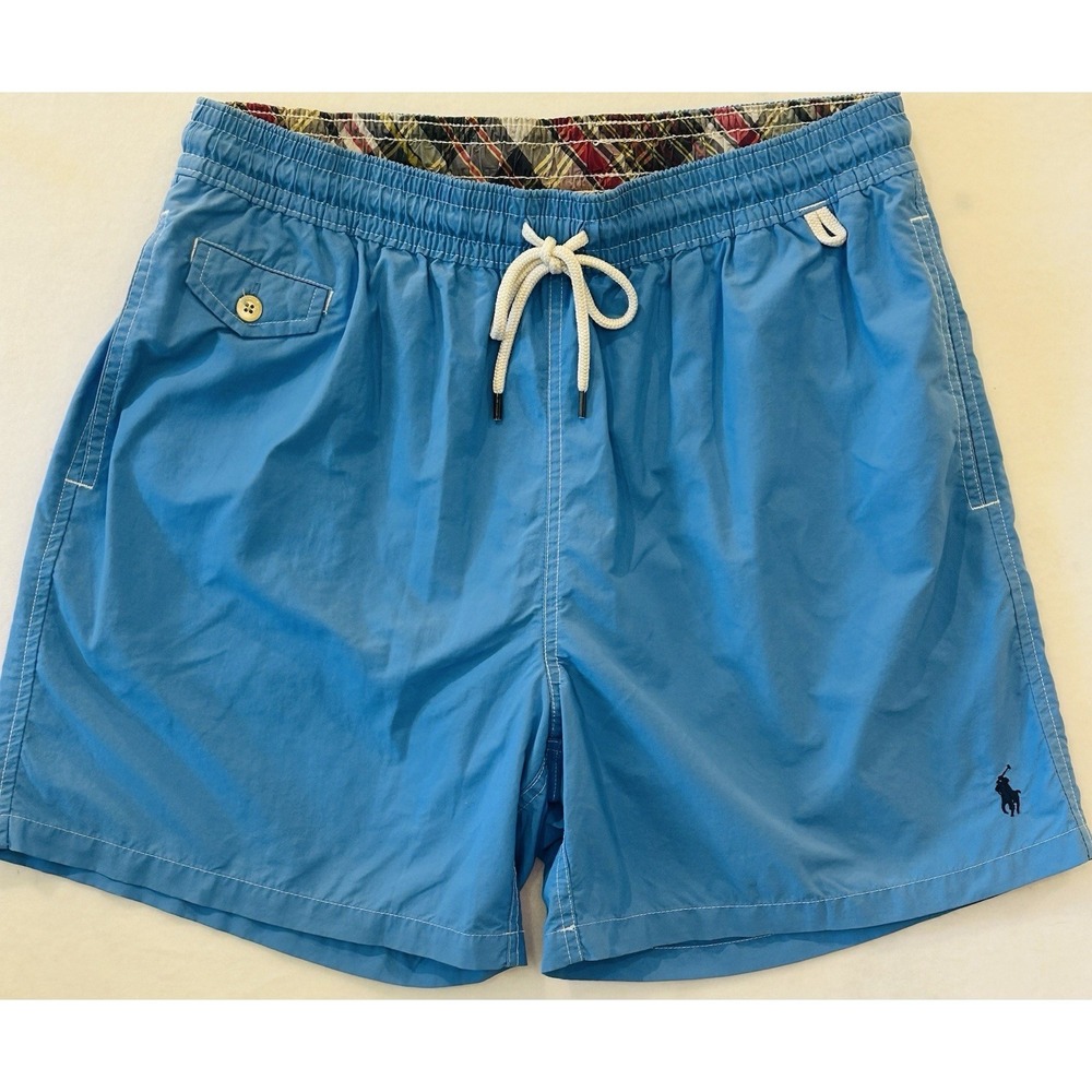 Polo Ralph Lauren Mens XL Blue Swim Trunks Surf Summer Pony Logo Y2K‎